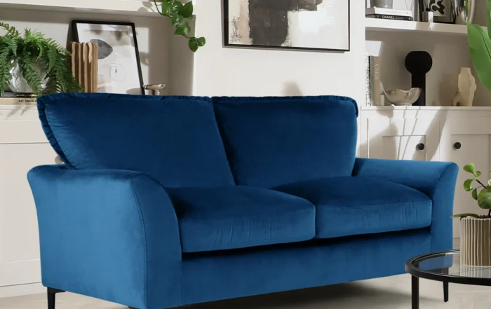 amazing dark blue 2-seater sofa in the living