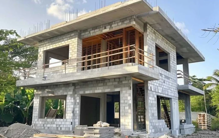 residential brick home during construction