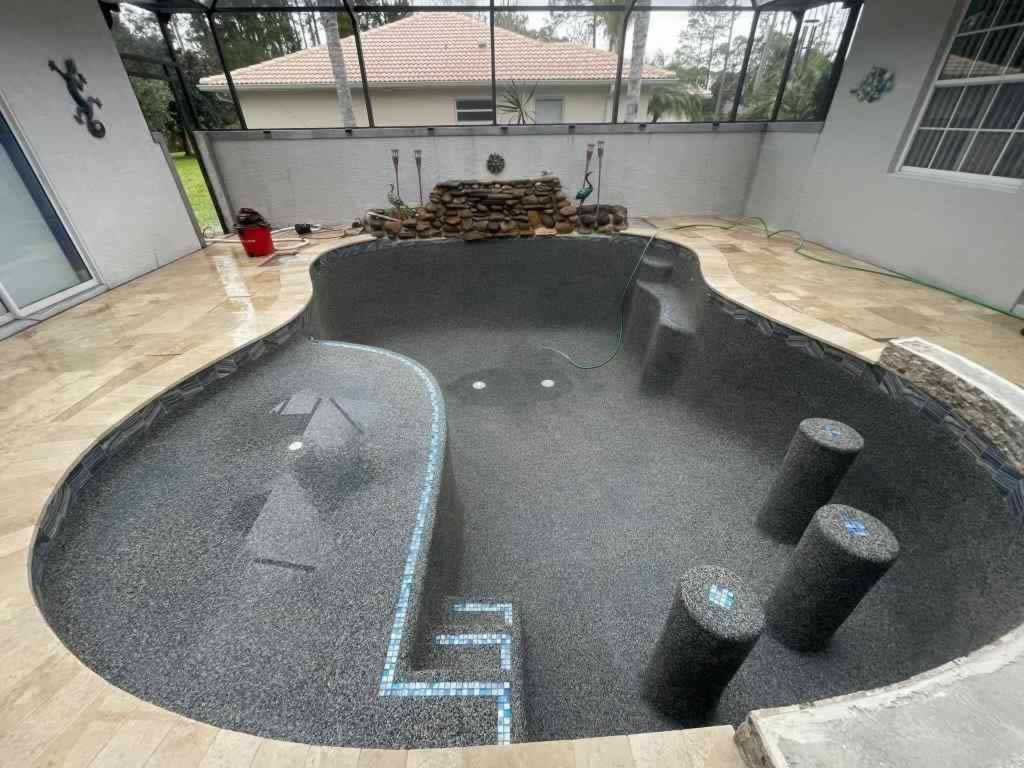 swimming pool renovation in progress