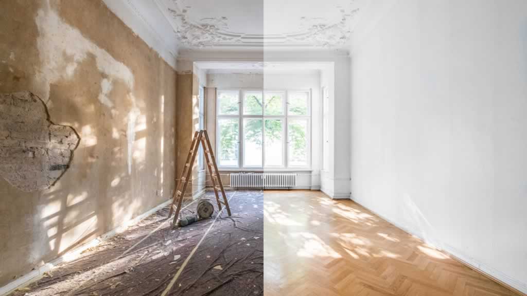 property before and after renovation