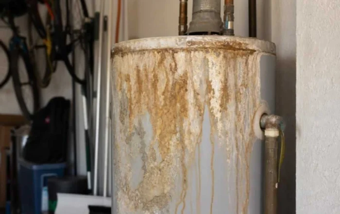 heavily corroded water heater