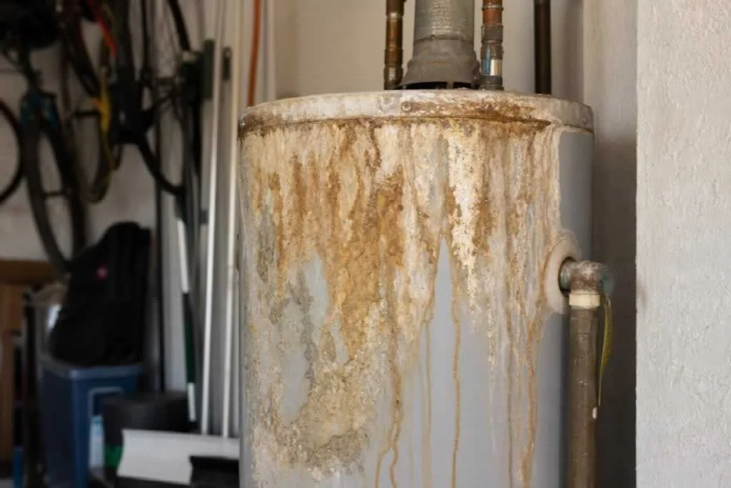 heavily corroded water heater