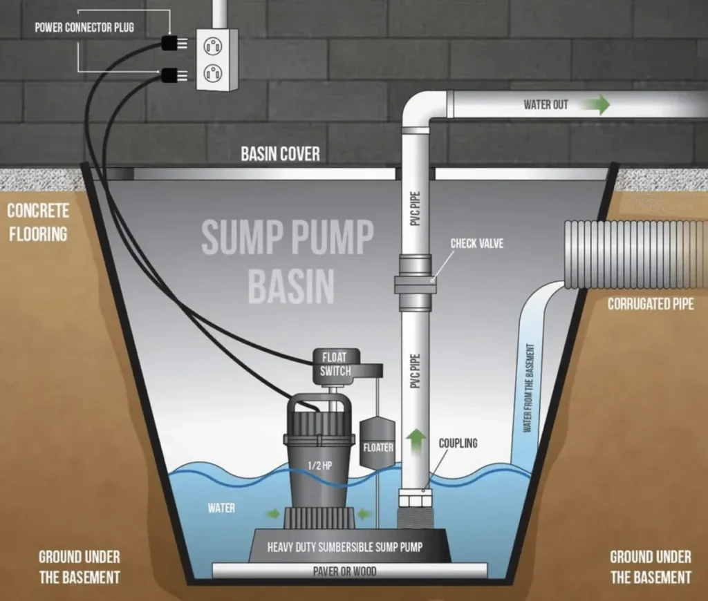 sump pump installation schematics