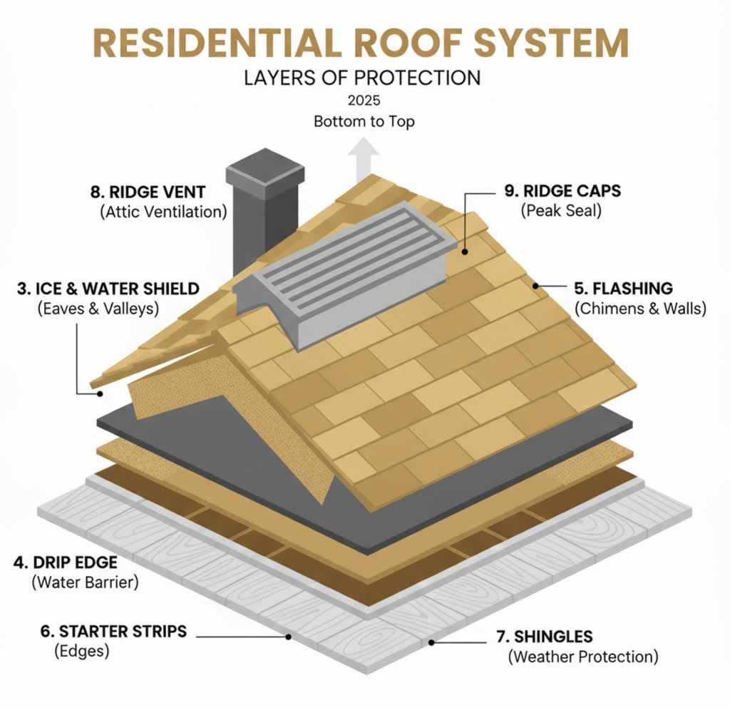 schematics of residential roof system