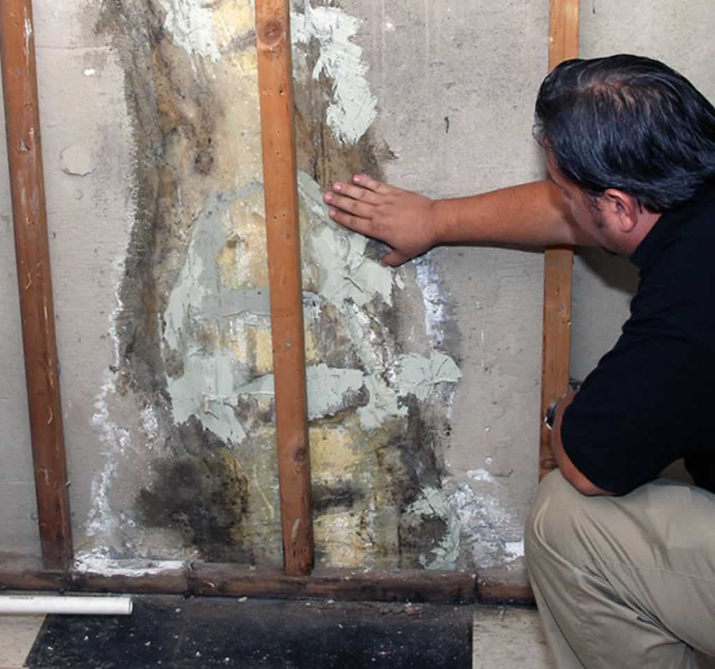 water damage inside of the wall