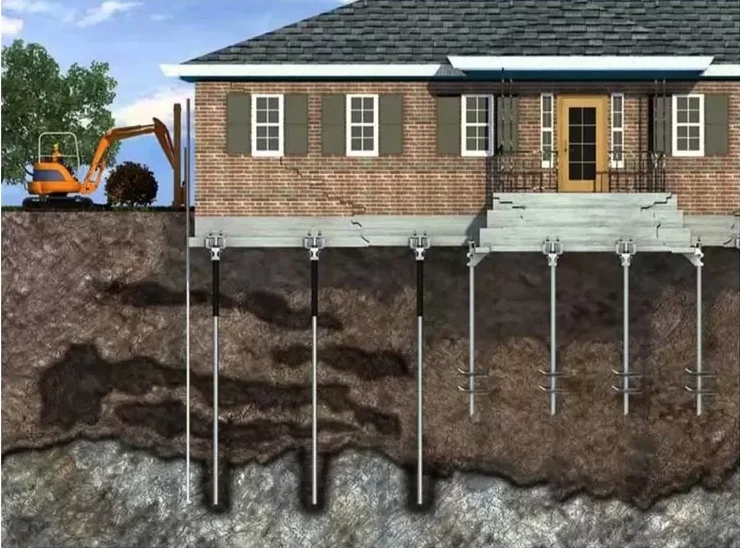 sketch of how does underpinning looks underneath the house
